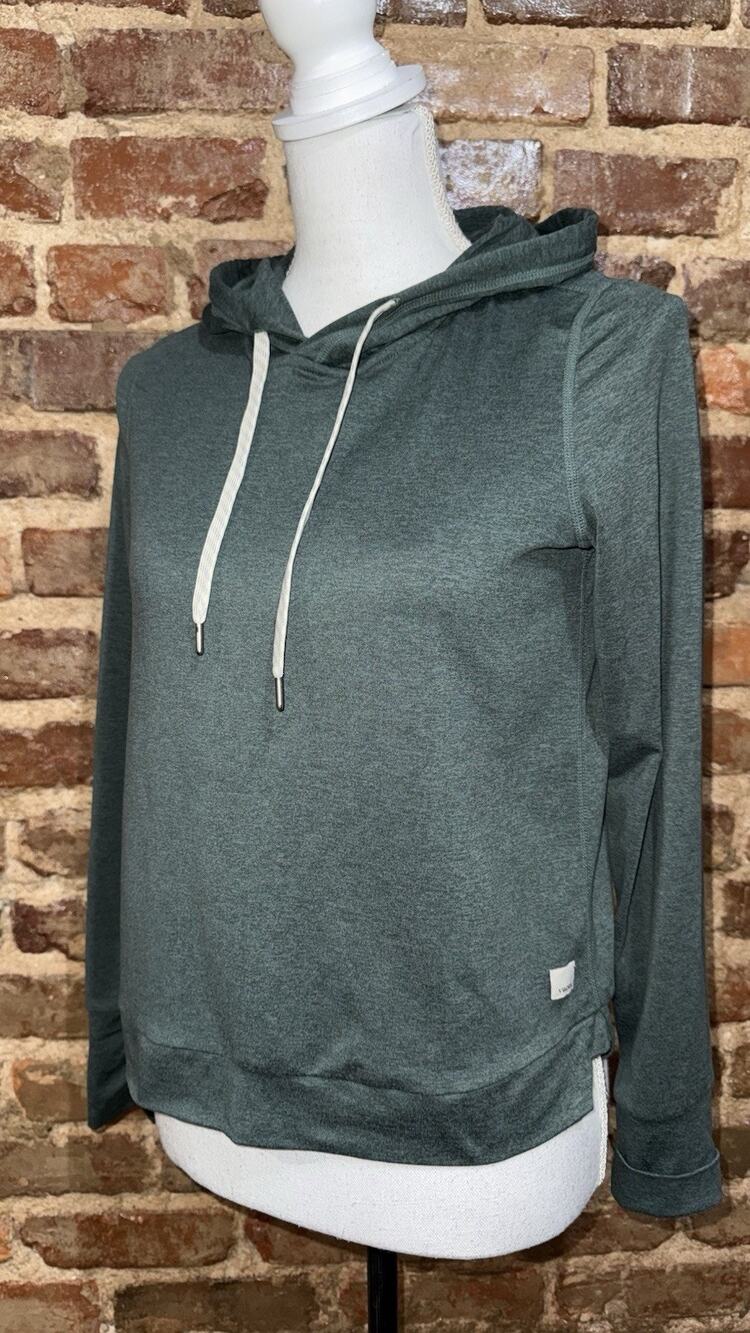 Vuori Womens Halo Essential Pullover Hoodie Green Long Sleeve Athleisure XS